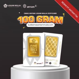Emas ANTAM Logam Mulia Certicard – 100 gr